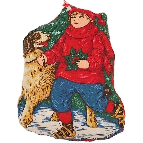 Set Of 3 Handmade Christmas Quilted Stuffed Ornaments Vintage Dog Snowman Teddy - Picture 3 of 8